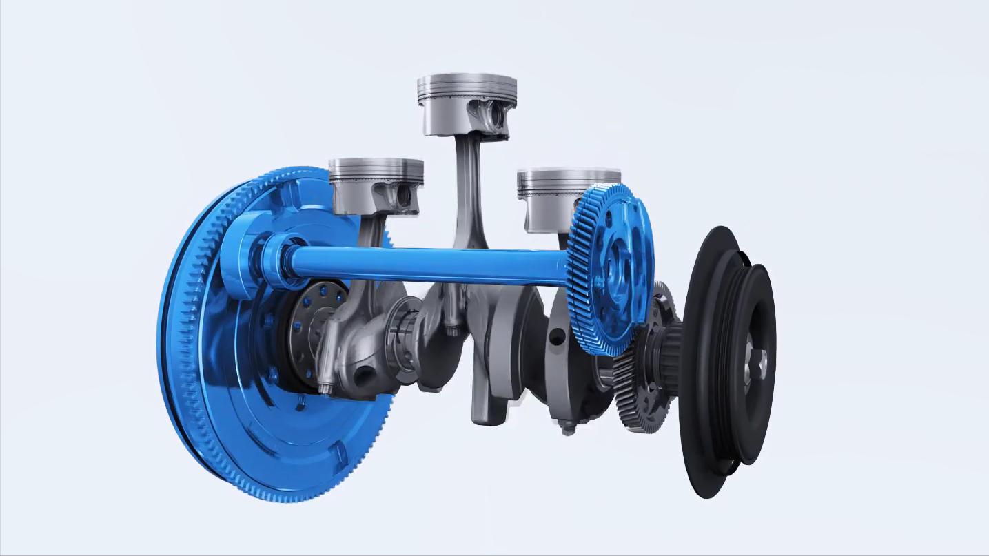 发动机冲程飞轮的作用_一阶二阶振动平衡技术_三缸发动机振动原因